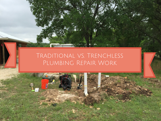 traditional-trenchless-plumbing-repair-work traditional versus trenchless plumbing repair work